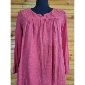 Lucky Brand Women's Salmon Blouse 3/4 Sleeve Medium